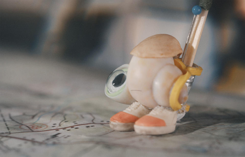 Marcel the shell sets forth. (Courtesy A24)