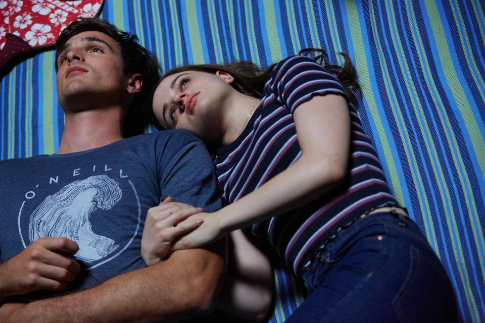 Jacob Elordi as Noah and Joey King as Elle in The Kissing Booth 3.