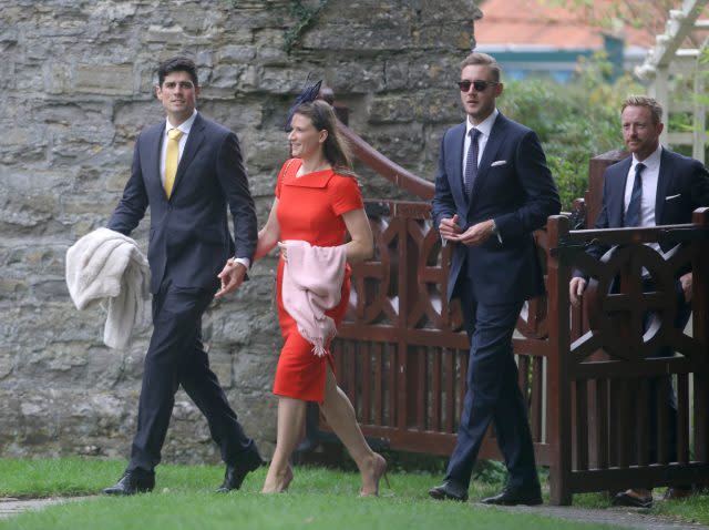 England cricket player Alastair Cook (left) with his wife Alice. (Steve Parsons/PA)