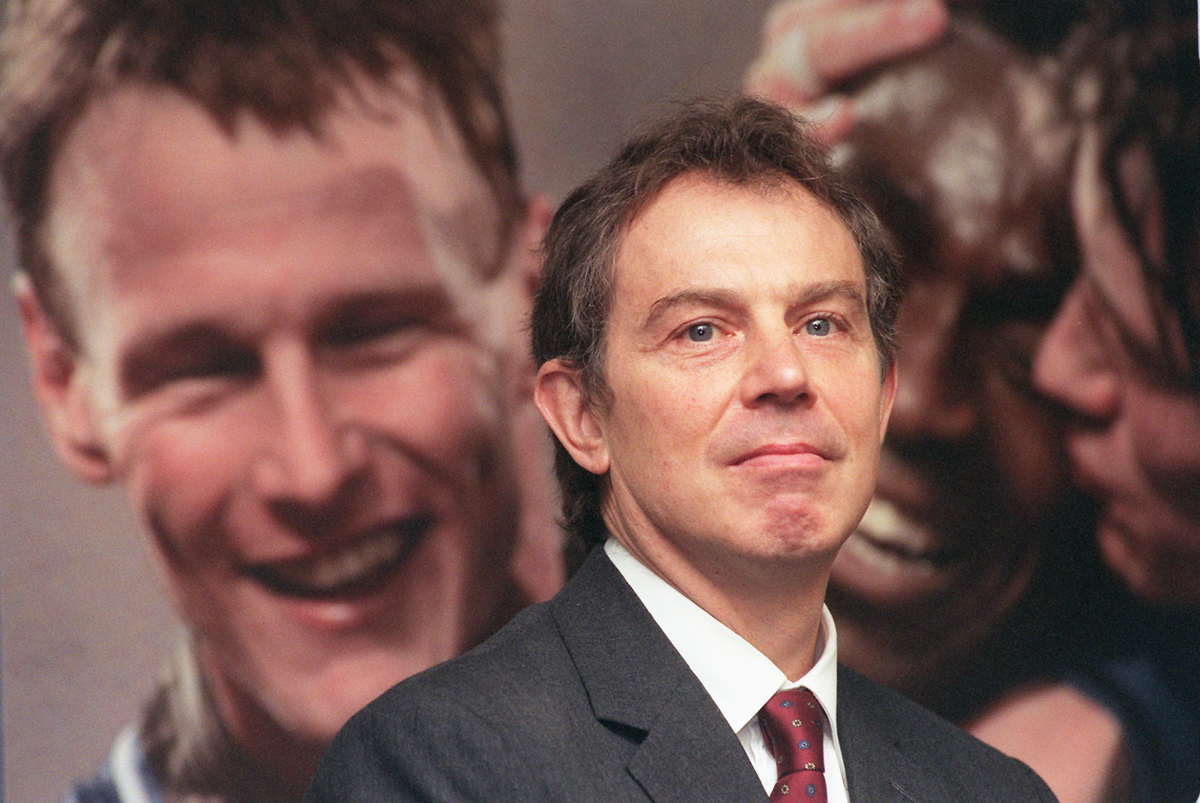 Tony Blair at the Football Association HQ in London in 1997 (PA)