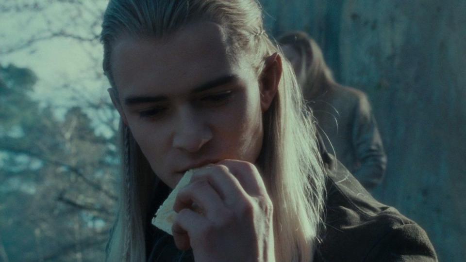 Legolas eating Lembas bread in Lord of the Rings