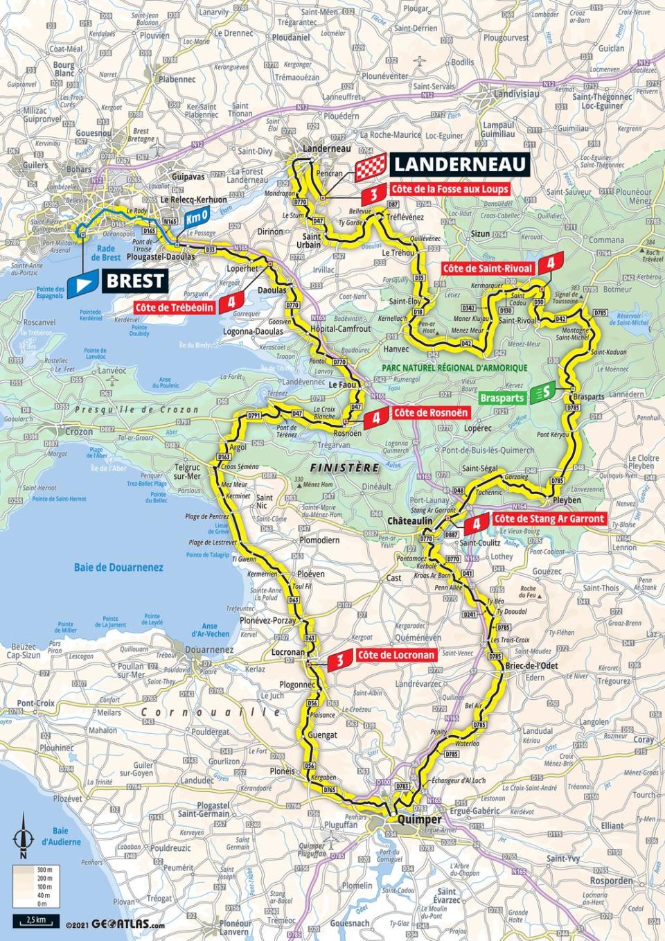 1) STAGE 1 BREST - LANDERNEAU (197.8km)