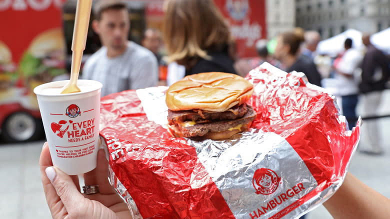 Wendy's burger and Frosty