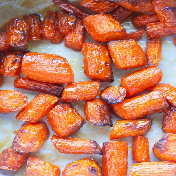 Sweet air fryer glazed carrots.