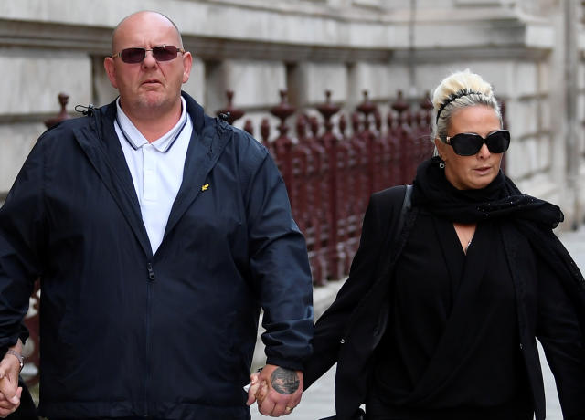 Tim Dunn and Charlotte Charles, parents of Harry Dunn, leave the Foreign and Commonwealth office in London, Britain, October 9, 2019. REUTERS/Toby Melville