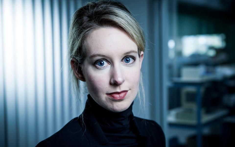 Holmes at Theranos headquarters in 2014 - Alamy