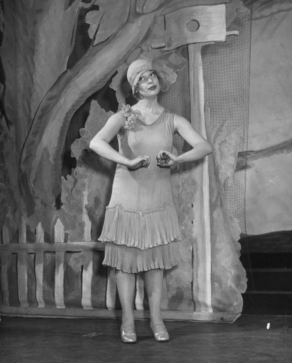 Carol Channing performs in the play "Lend an Ear," which opened in 1948.