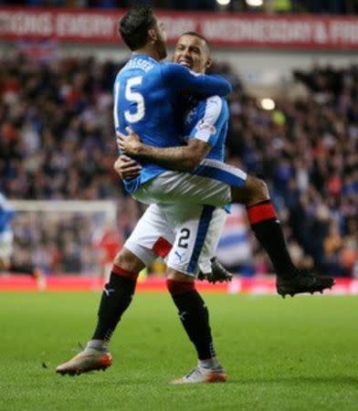 Football Soccer - Rangers v Dumbarton - Ladbrokes Scottish Championship - Ibrox Stadium - 5/4/16 James Tavernier celebrates after scoring the first goal for Rangers Action Images via Reuters / Russell Cheyne Livepic