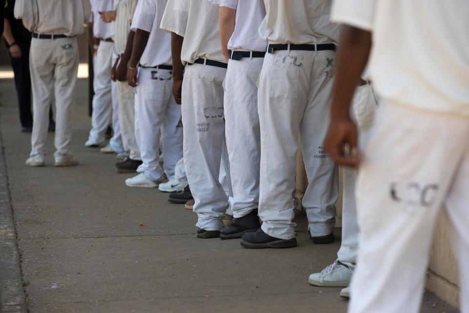 Inmates at Elmore Correctional Facility in Elmore, Alabama.