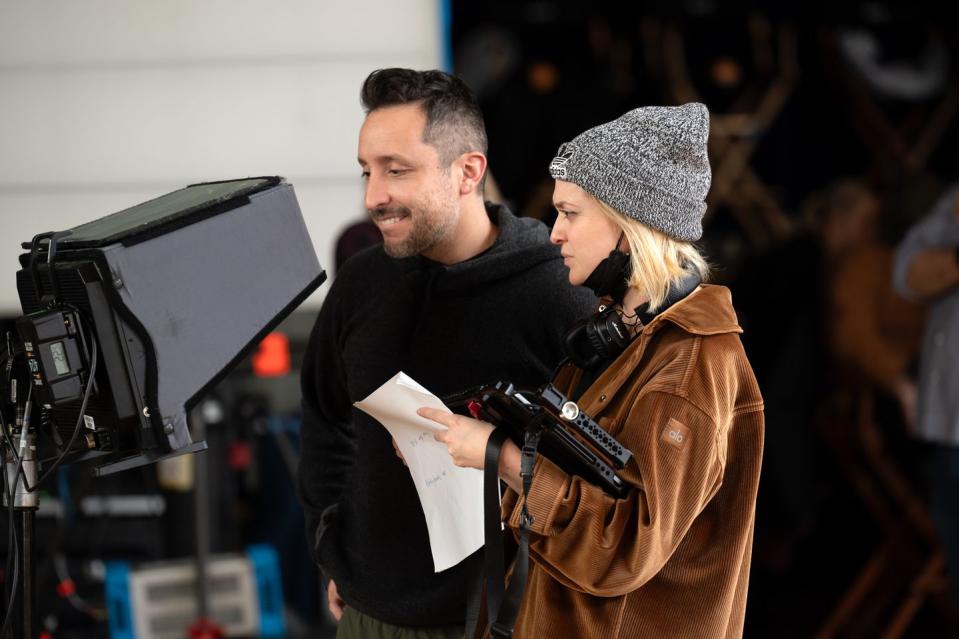 directors arturo perez jr and samantha jayne on the set of mean girls from paramount pictures photo credit jojo whildenparamount