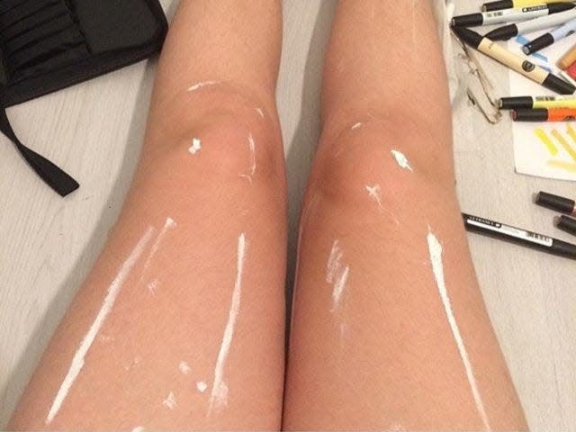 oily legs vs paint