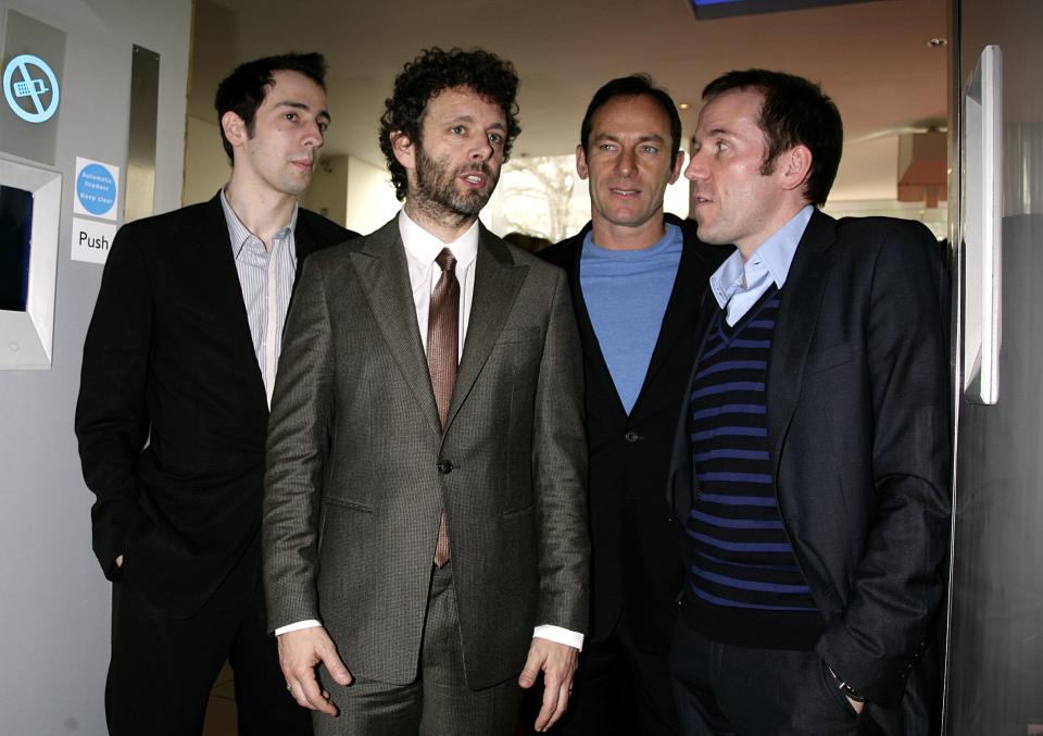 Ralf Little (left), Michael Sheen (second left), Jason Isaacs (second right) and Ben Miller (right) arriving for the First Light Movie Awards 2009 at the Odeon Leicester Square, London.