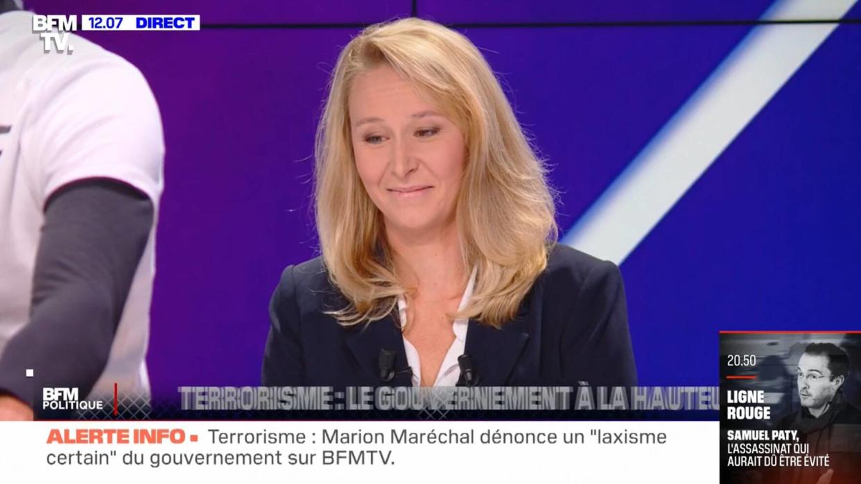 Marion Maréchal sur BFMTV le 22 octobre