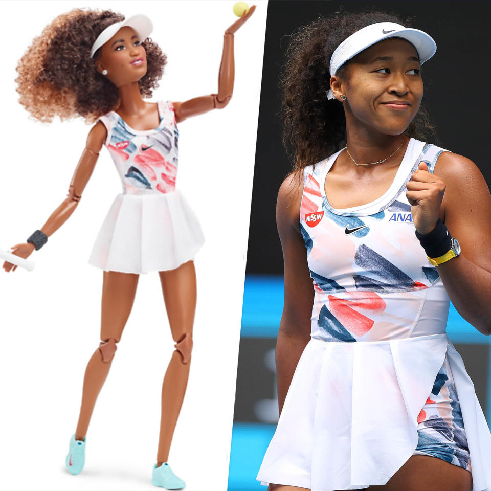 Naomi Osaka Barbie (Mattel, Getty Images)