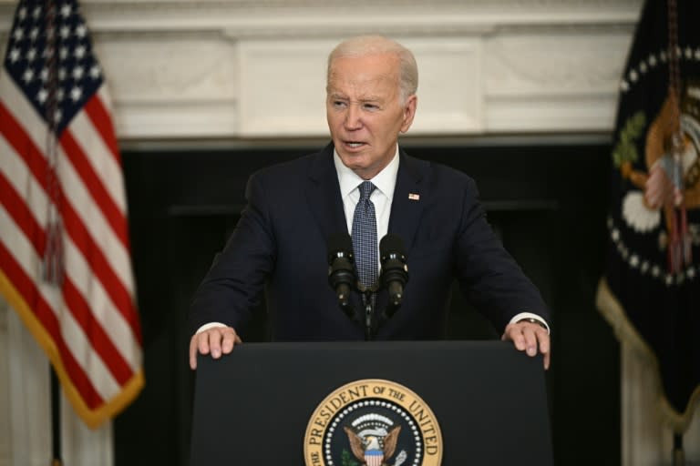 El presidente Joe Biden hace unas declaraciones en la Casa Blanca, el 31 de mayo de 2024 en Washington (Brendan Smialowski)
