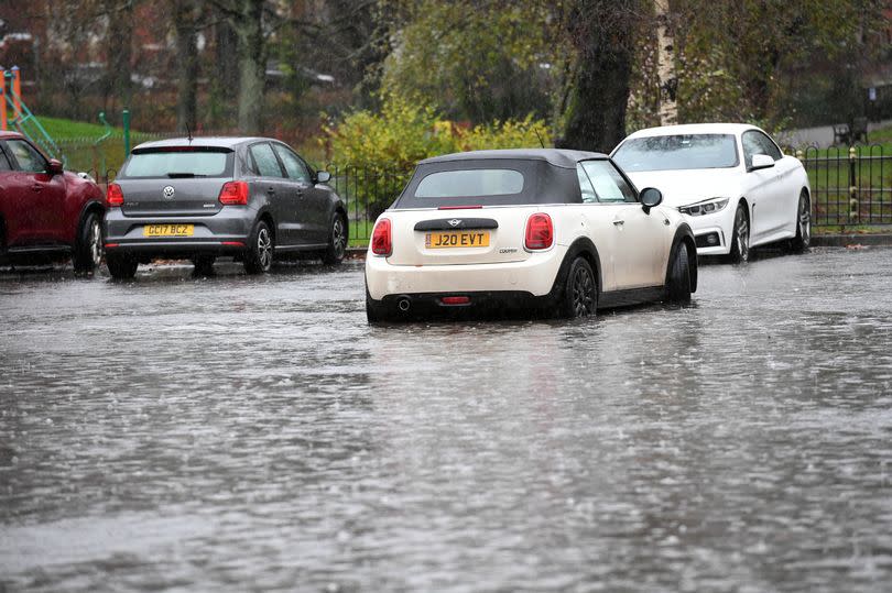 Flooding in Penylan Library car park