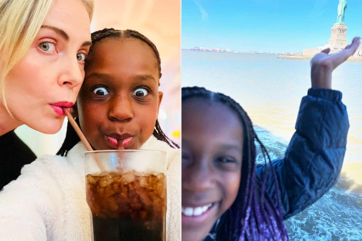 <p>Charlize Theron/Instagram</p>  Charlize Theron and her daughters