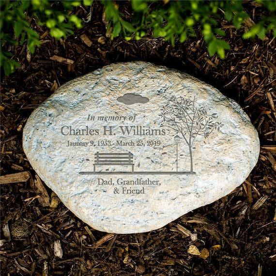 2) Personalized Memorial Garden Stone