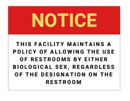 Tennessee wanted to require businesses in the state to post this bathroom sign. A federal judge criticized the sign's 