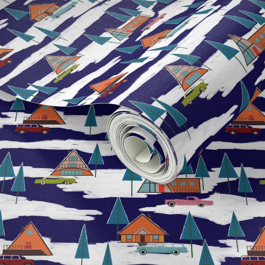 Midcentury Winter Vacation Wrapping Paper