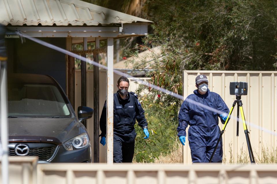 A cordon was put in place around the property in the Brockman suburb of Carnarvon (AP)