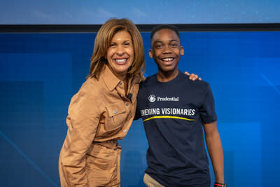 Hoda Kotb and Caden Harris at the 2024 Prudential Emerging Visionaries Summit.