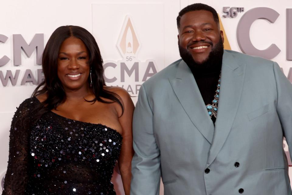 Tanya Trotter and Michael Trotter Jr. of The War and Treaty attend The 56th Annual CMA Awards