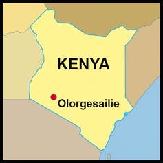 map locates the site in Kenya