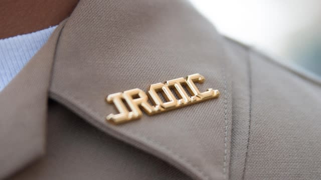 JROTC pin on uniform.