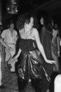<p>In lamé harem pants and a tube top, Margaret Trudeau, the wife of the Canadian Prime Minister, attends a bash at Studio 54 in 1979. </p>