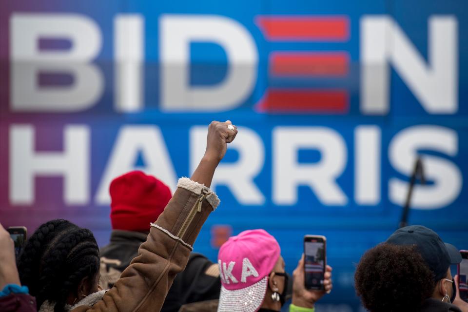 Campaign rally on Oct. 25, 2020, in Pontiac, Michigan.