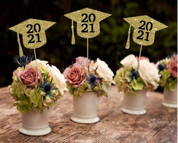 5) Graduation Centerpiece Toppers