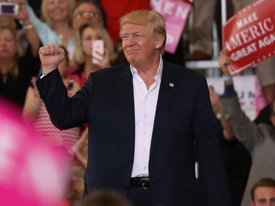 Donald Trump supported the idea of 'safe zones' at a supporters' rally in Florida Getty Images)