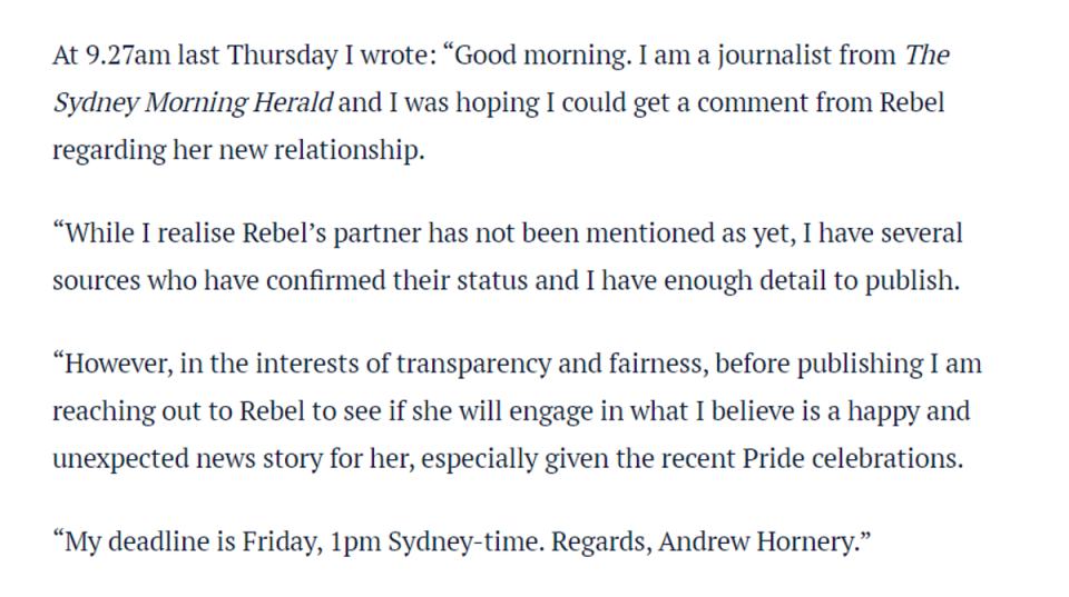 A screenshot of Andrew Hornery’s apology, published on Sydney Morning Herald on Monday (13 June) (Sydney Morning Herald)