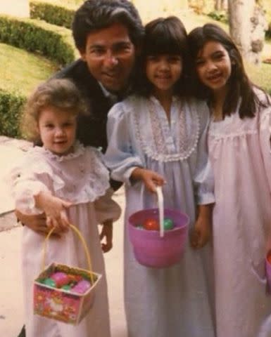 <p>Kris Jenner Instagram</p> Robert Kardashian Sr. with Khloe, Kourtney, and Kim