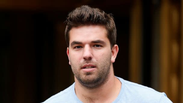 PHOTO: In this July 1, 2017, file photo, William 'Billy' McFarland, organizer of the Fyre Festival, exits the U.S. Federal Court in New York, following his presentment on wire fraud charges. (Brendan McDermid/Reuters, FILE)