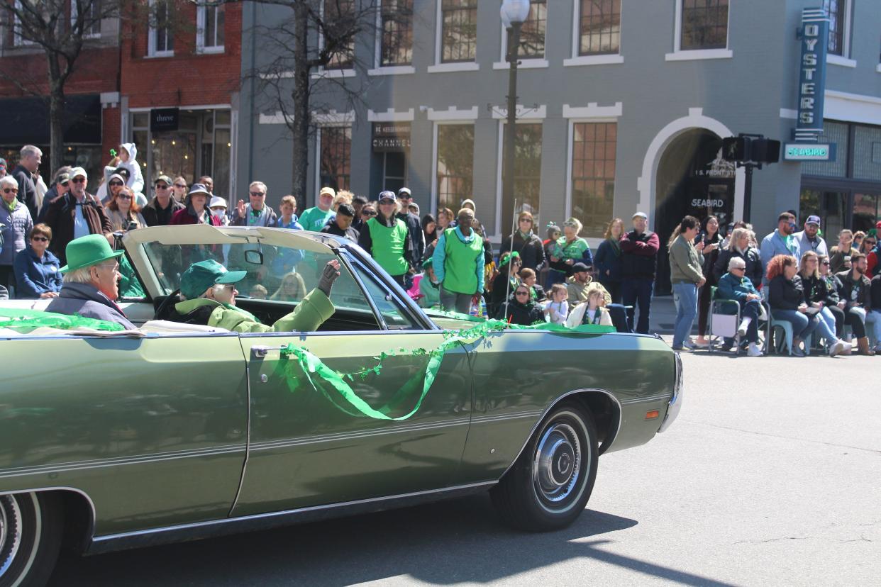 A scene from Wilmington's annual St. Patrick's Day parade on Saturday. The parade returned to downtown Wilmington after being canceled in 2022 due to inclement weather.