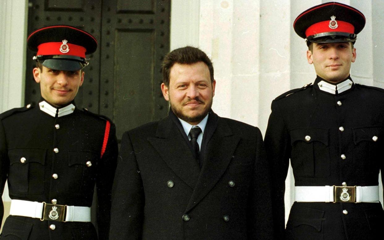 Former Crown Prince Hamzah with his half brother King Abdullah II, photographed in 1999, about five years before Abdullah stripped Hamzah of his title - MARTYN HAYHOW/EPA-EFE/Shutterstock