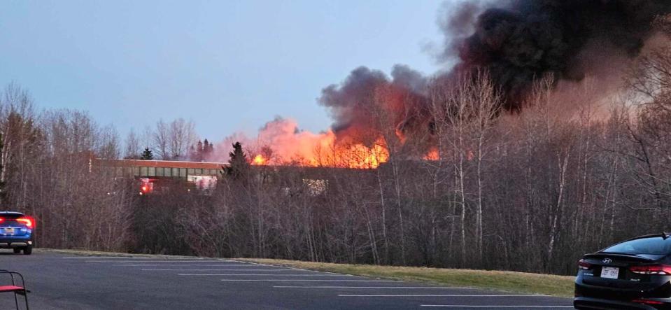 Denis Chamberlain took this photo of the Bathurst, N.B., fire around 9 p.m. AT Saturday.
