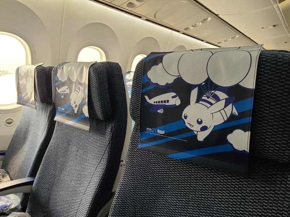 Pikachu design on plane headre