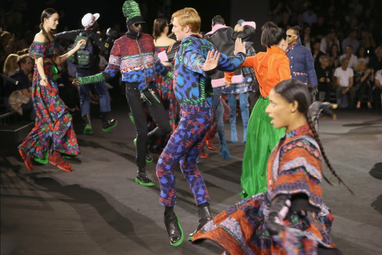 Dancers and models dancing to Steven Spiegel's remix of 