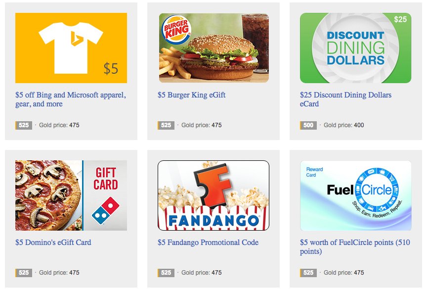Bing Rewards coupons