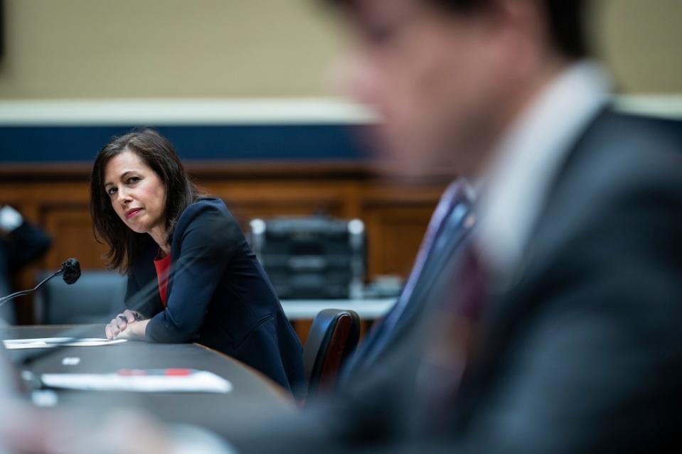 FCC Chair Jessica Rosenworcel likes the idea of TV broadcast station ownership caps, sources said. The Washington Post via Getty Images