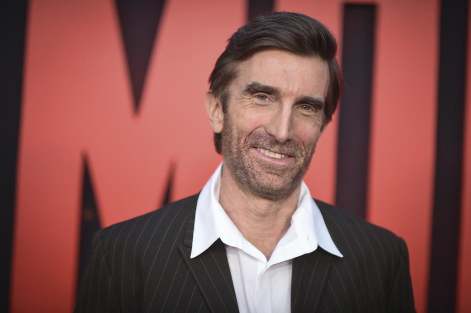 Sharlto Copley arrives at the Los Angeles premiere of "Monkey Man" on Wednesday, April 3, 2024, in Los Angeles. (Photo by Richard Shotwell/Invision/AP)