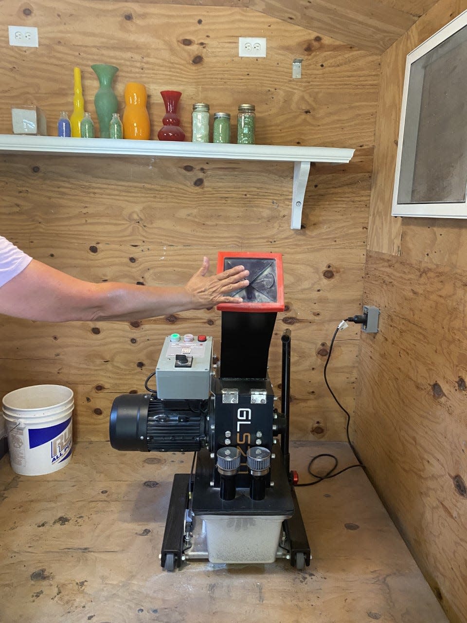 The GLS2.0 can only take one bottle at a time, but relatively quite and small it is the perfect fit for Buttrey's backyard shed.