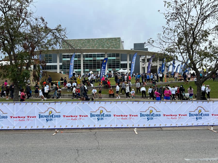 Thousands of ran in the 33rd annual ThunderCloud Subs Turkey Trot Thanksgiving morning (KXAN Photo)