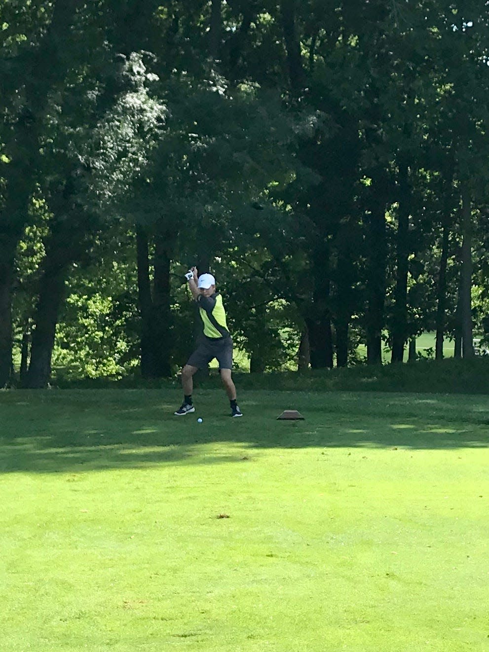 River Valley's Thomas Kaufman tees off on No. 9 at Kings Mill two seasons ago. Kaufman is one of the more talented golfers in Marion County this season.