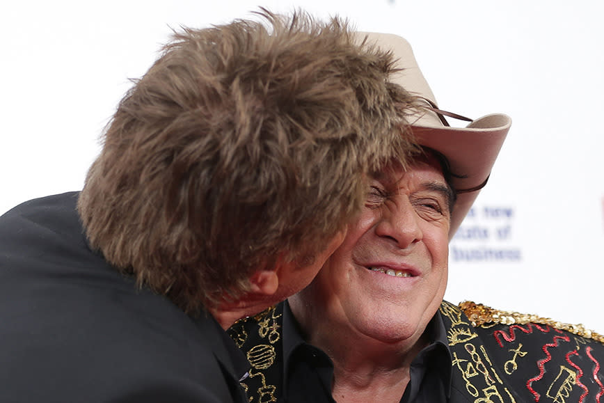 <p><b>Richard Wilkins and Molly Meldrum</b> Give us a kiss luv!</p>