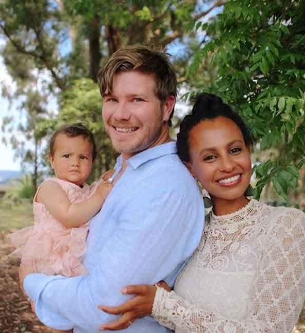 Zoe posted this sweet family photo with Alex and their daughter Harper-Rose at her first birthday celebrations. Source: Asiya & Maye Photography