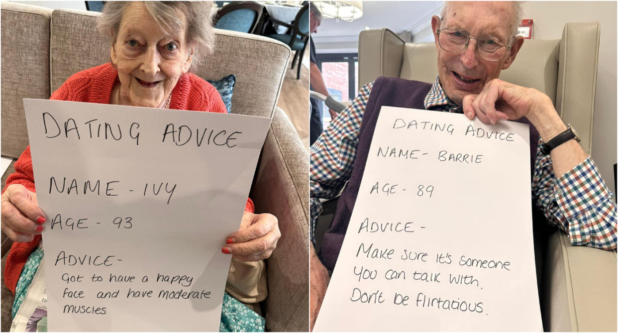 Ivy and Barrie are among the pensioners offering dating advice to youngsters. (SWNS)